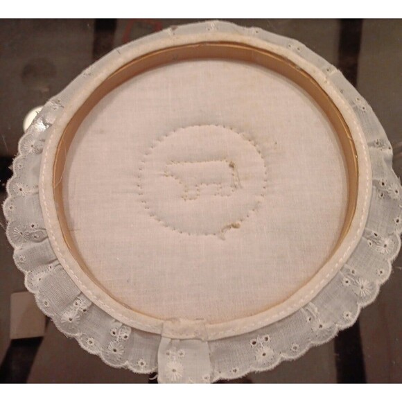 Hand Made Cross Stich Of Cow On Wooden Frame - Picture 3 of 3